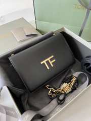 Tom Ford Bag embossed with TF logo in black 16x10x4cm - 5