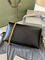 Tom Ford Black Leather Natalia Wristlet Clutch Bag 21.5x11.5x8cm - 5