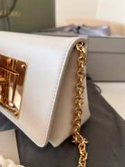 Tom Ford White Leather Natalia Wristlet Clutch Bag 21.5x11.5x8cm - 6