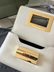 Tom Ford White Leather Natalia Wristlet Clutch Bag 21.5x11.5x8cm - 3