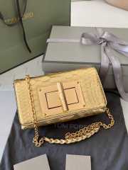 Tom Ford Natalia Python Stamped Crocodile Leather Bag Gold 21.5x11.5x8cm - 1