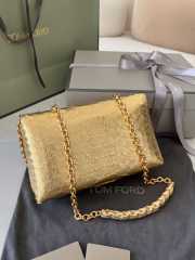 Tom Ford Natalia Python Stamped Crocodile Leather Bag Gold 21.5x11.5x8cm - 2