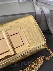 Tom Ford Natalia Python Stamped Crocodile Leather Bag Gold 21.5x11.5x8cm - 3