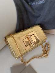 Tom Ford Natalia Python Stamped Crocodile Leather Bag Gold 21.5x11.5x8cm - 6