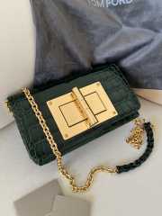 Tom Ford Natalia Python Stamped Crocodile Leather Bag Green 21.5x11.5x8cm - 1