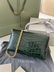 Tom Ford Natalia Python Stamped Crocodile Leather Bag Green 21.5x11.5x8cm - 3