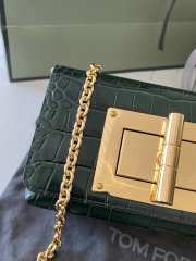 Tom Ford Natalia Python Stamped Crocodile Leather Bag Green 21.5x11.5x8cm - 2