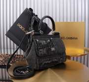 Dolce & Gabbana small Sicily bag in calfskin and patchwork denim 18.5x20x10cm - 3