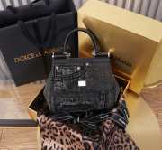 Dolce & Gabbana small Sicily bag in calfskin and patchwork denim 18.5x20x10cm - 6