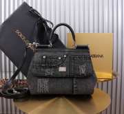 Dolce & Gabbana medium Sicily bag in calfskin and patchwork denim 25x20x12cm - 1