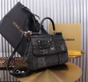 Dolce & Gabbana medium Sicily bag in calfskin and patchwork denim 25x20x12cm - 2