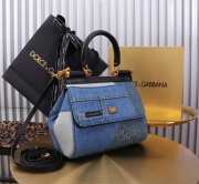 Dolce & Gabbana medium Sicily bag in calfskin and patchwork denim 20x16x8cm - 4