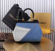 Dolce & Gabbana medium Sicily bag in calfskin and patchwork denim 20x16x8cm - 3