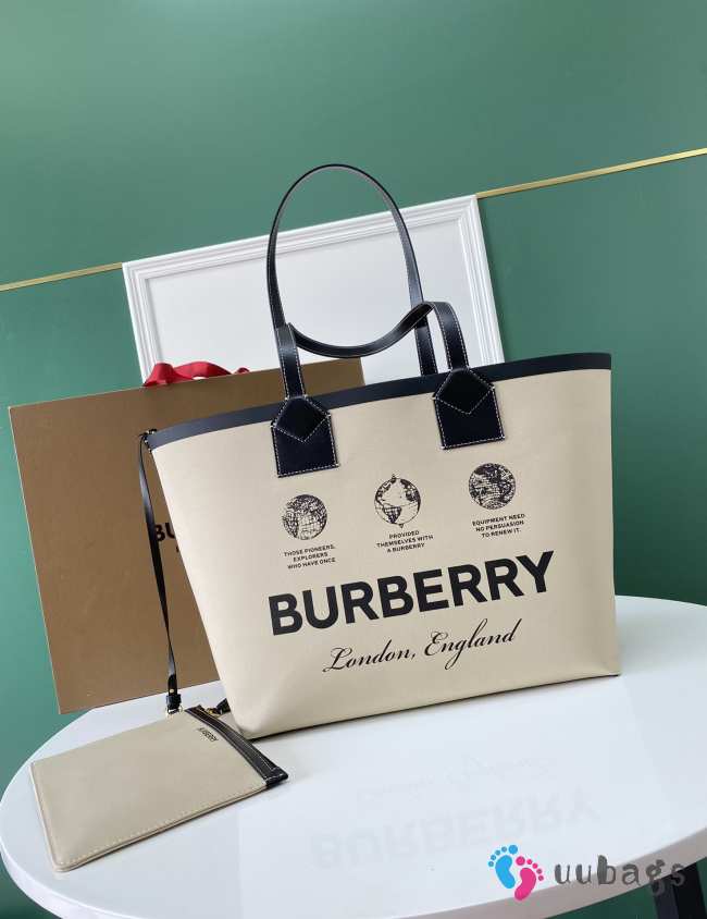 Burberry Logo Printed Large London Tote Bag 51x18.5x29cm - 1