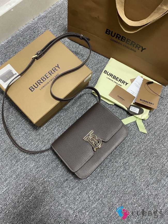 Burberry Mini TB bag grainy calf leather in brown 21x6x16cm - 1