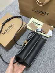 Burberry Mini TB bag grainy calf leather in black 21x6x16cm - 6