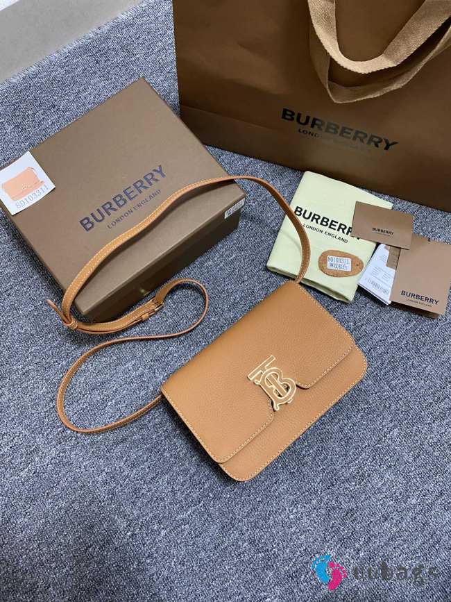 Burberry Mini TB bag grainy calf leather in tan 21x6x16cm - 1