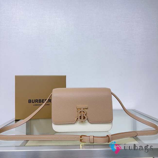 Burberry Mini TB bag grainy calf leather beige/ white 21x6x16cm - 1