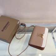 Burberry Mini TB bag grainy calf leather beige/ white 21x6x16cm - 6