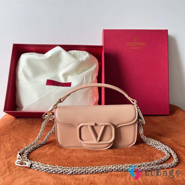 Valentino Garavani Locò mini bag in beige calfskin 19x10.5x5cm - 1