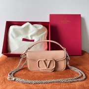 Valentino Garavani Locò mini bag in beige calfskin 19x10.5x5cm - 1