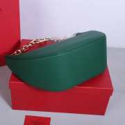 Valentino Garavani VLogo Moon hobo bag green in grainy calfskin with chain 35x26x13cm - 4