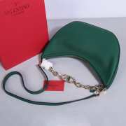 Valentino Garavani VLogo Moon hobo bag green in grainy calfskin with chain 35x26x13cm - 6