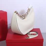 Valentino Garavani VLogo Moon hobo bag white in grainy calfskin with chain 35x26x13cm - 5