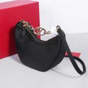 Valentino Garavani VLogo Moon hobo bag black in grainy calfskin with chain 35x26x13cm - 3