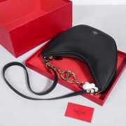 Valentino Garavani VLogo Moon hobo bag black in grainy calfskin with chain 35x26x13cm - 4