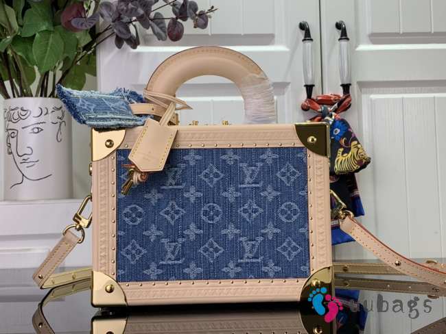 Louis Vuitton M24161 Remix Petite Valise Denim Blue 22.5x17.5x11cm - 1