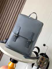 Loewe Military full-grain leather backpack in gray 38x29x12cm - 1