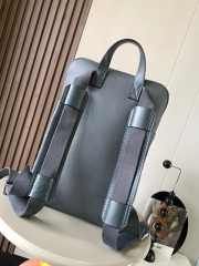 Loewe Military full-grain leather backpack in gray 38x29x12cm - 6