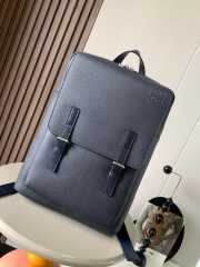 Loewe Military full-grain leather backpack in blue 38x29x12cm - 1