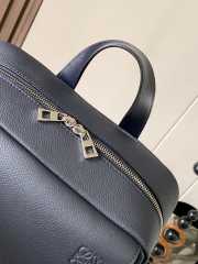 Loewe Military full-grain leather backpack in blue 38x29x12cm - 4