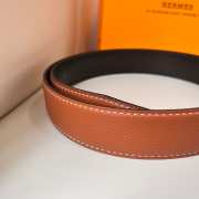 Hermes H Speed belt buckle & Reversible leather noir/tan width 32mm - 4