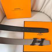 Hermes H Speed belt buckle & Reversible leather noir/gray width 32mm - 6