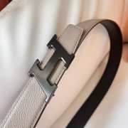 Hermes H Speed belt buckle & Reversible leather noir/gray width 32mm - 4