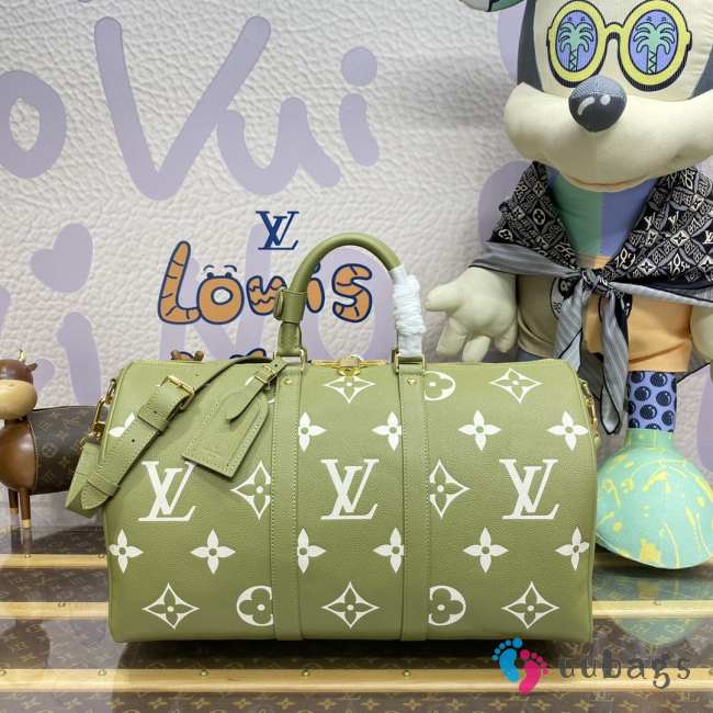 Louis Vuitton M46670 Keepall Bandoulière Bag In Green 45x27x20cm - 1