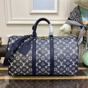 Louis Vuitton M22923 Keepall Bandoulière Bag In Blue/ White 45x27x20cm - 1