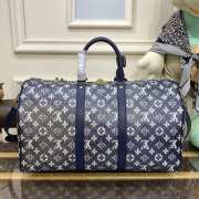 Louis Vuitton M22923 Keepall Bandoulière Bag In Blue/ White 45x27x20cm - 5