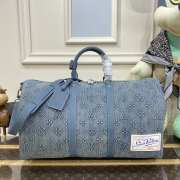 Louis Vuitton M22532 Keepall Bandoulière monogram washed denim coated canvas bag 50x29x22cm - 1