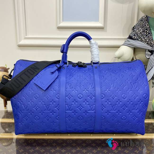 Louis Vuitton M23141 Keepall Bandoulière Bag In Blue 50x29x22cm - 1