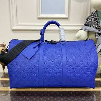 Louis Vuitton M23141 Keepall Bandoulière Bag In Blue 50x29x22cm