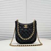 Chanel Hobo Bag Calfskin & Gold-Tone Metal Black 24x6x22cm - 1