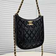 Chanel Hobo Bag Calfskin & Gold-Tone Metal Black 24x6x22cm - 5