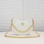 Chanel Hobo Bag Calfskin & Gold-Tone Metal White 24x20x7cm - 1