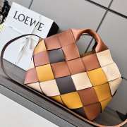 Uubags | Loewe Surplus Leather Woven Basket Bag In Orange 24x16x23cm - 4