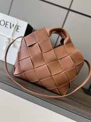 Uubags | Loewe Surplus Leather Woven Basket Bag In Tan 24x16x23cm - 1