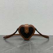 Uubags | Celine Heart Tambour Calfskin Triomphe Canvas Gold Hardware Bag 15x12x7cm - 1